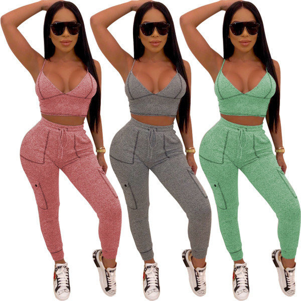 Sexy Sling Deep V Strap Two Piece Set LR6215