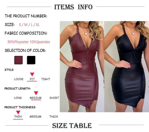 Sexy tight dress with V-neck and low chest sling ZC3305