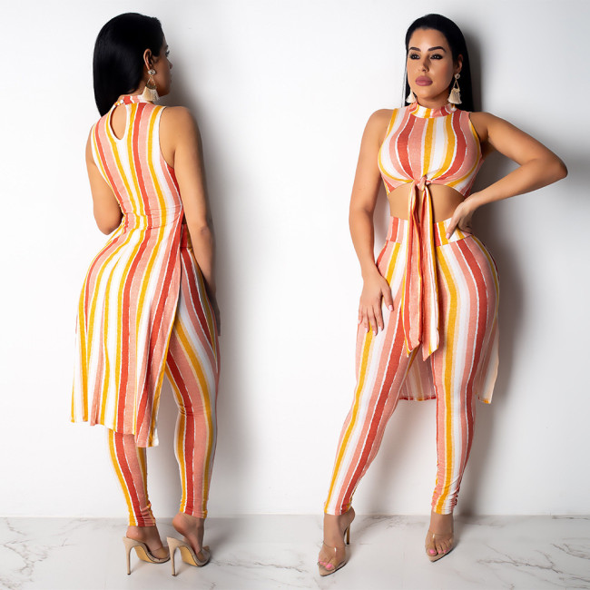 Wholesale Striped Print Sexy Two Pieces Sets SN3523