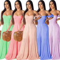 Temperament women's striped large swing sleeve striped jumpsuit RO6201