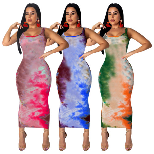 Fashion Tank Style Printing Dress For Daily Wear QQM3682