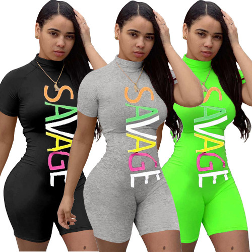 Summer women's short casual sports jumpsuit R6302