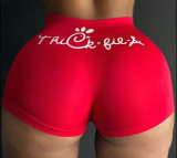 Women\'s sexy ladies tight shorts pattern printed shorts yoga pants R3088