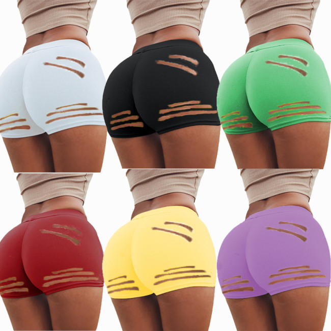 Sexy ladies tight shorts solid color sexy burnt yoga pants R3081