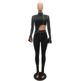 Women's personality line slim sports suit MR2053-2