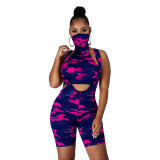 Womens suspenders sexy camouflage suit (including bandage mask) LA3211