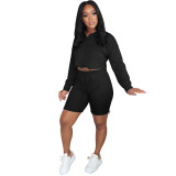 Sexy two-piece long-sleeved shorts with zipper and tie nightclub clothes K2020