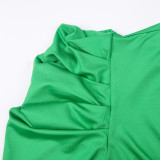 Plus size women's solid color V-neck streamer shirt MA6587