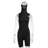 Women's solid color sleeveless tight-fitting casual mask jumpsuit A20265R