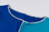 Long sleeve slim fashion color matching dress D072716A