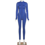 Fall women's new style personality reverse wear design high waist slim sports jumpsuit P1738272