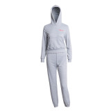 Women's New Navel Bare Hooded Sports Casual Suit A20204T