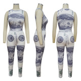 Two-piece women's suit with dollar print MY9727