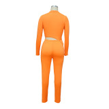 Long sleeve new hit color sports and leisure two-piece suit MY9705