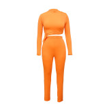 Long sleeve new hit color sports and leisure two-piece suit MY9705