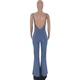 Solid color suspender jumpsuit sexy women's clothing HG52771