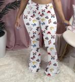 womens fashion casual printed flared pants OMM1163