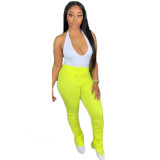 Sexy Womens color swimsuit pleated pants suit ABL4012