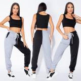 Ladies autumn sports jogging casual pants strappy leggings XZ3672