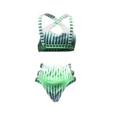 Three-piece bikini swimsuit set D8288