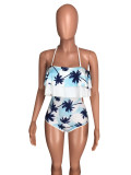 Swimsuit fashionable sexy wave ruffled one-piece W8173