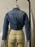 Womens loose waist denim jacket short denim jacket CJ931