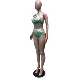 Three-piece bikini swimsuit set D8288