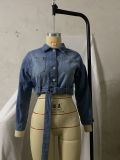 Womens loose waist denim jacket short denim jacket CJ931