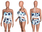 Swimsuit fashionable sexy wave ruffled one-piece W8173