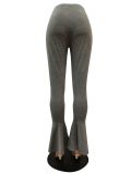 Autumn sexy casual stretch tight-fitting ruffle flared pants CM773