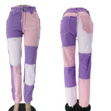 High stretch stitching Womens straight-leg jeans YP9063