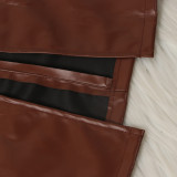 Sexy sling split leather dress nightclub clothes KA7119