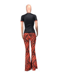 Casual suit striped printed flared pants two-piece suit MG1004