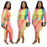 Womens fashion color sports and leisure long two-piece suit BD8001