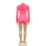 Womens sports jumpsuit with zipper hoodie CYF3675