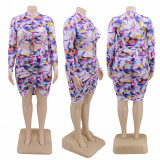 Short top + short skirt two-piece Womens clothing YFS1284