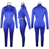 womens sports casual long-sleeved trousers suit two-piece nightclub clothes QQM4097
