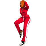 Womens fashion autumn casual stitching split sports suit two-piece suit TK6113