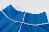 womens zipper stitching long sports fitness jumpsuit P072669A