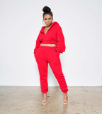 Womens sweater solid color fashion leisure sports two-piece suit AC8228