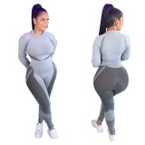 Womens positioning printing two-piece long-sleeved trousers sports suit TY1870