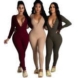 Sexy Womens slim long-sleeved one-piece nightclub clothes KA7126