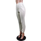 Fashion sexy casual color matching solid color casual pants WY6699
