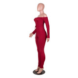 Solid color long-sleeved jumpsuit MA6603