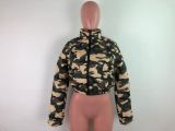 Army green camouflage printing and dyeing bread jacket down cotton jacket quilted jacket QZ4552