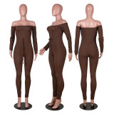 Solid color long-sleeved jumpsuit MA6603