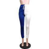 Fashion sexy casual color matching solid color casual pants WY6699