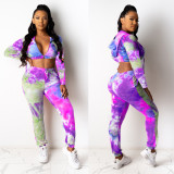 Street fashion hipster print long sleeve two-piece suit TH3435