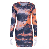 Tie-dye thread casual fashion Womens jumpsuit D9B1520W