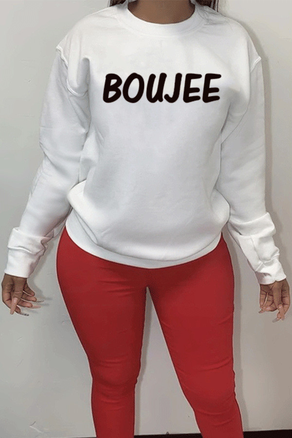 Letter personality printing European and American Womens round neck long sleeve pullover LJ298